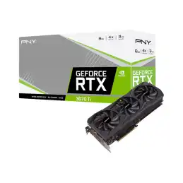 PNY GeForce RTX 3070 Ti VERTO Triple Fan - Carte graphique - GF RTX 3070 Ti - 8 Go GDDR6X - PCIe 4.... (VCG3070T8TFBPB1)_5